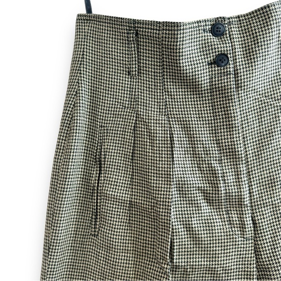 Vintage Jennifer Moore High Waisted Trousers Tan Houndstooth Neutral Wide Leg 80 - Picture 3 of 8